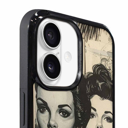 iPhone 17 Case — Black And White Solid Retro Vintage, Custom Phone Case