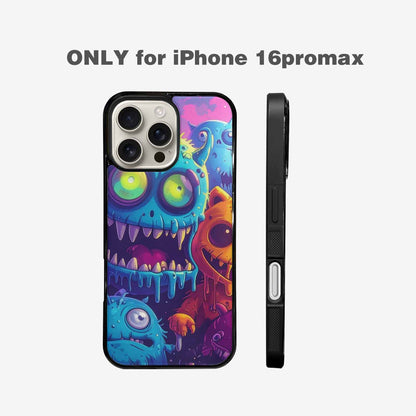 iPhone 16 Pro Max Case — Overlapping Endlessly No Empty Space Monsters, Personalized Phone Case