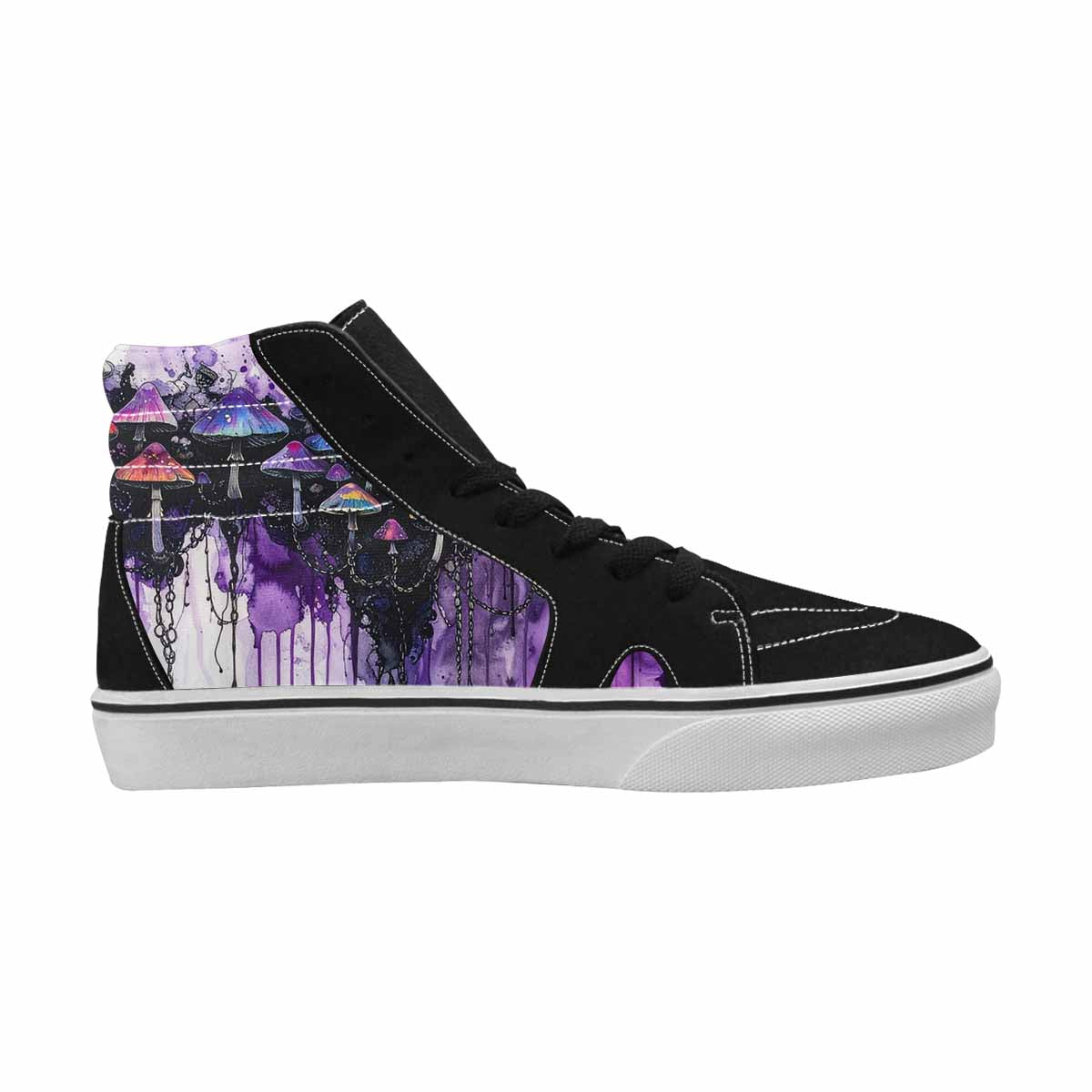 MEN'S Rainbow Drip Mushrooms High Top Canvas Y2K Custom Shoes
