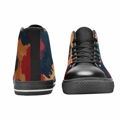 WOMEN'S Leopard Wallpaper Print High Top Canvas Aesthetic Custom Sneakers