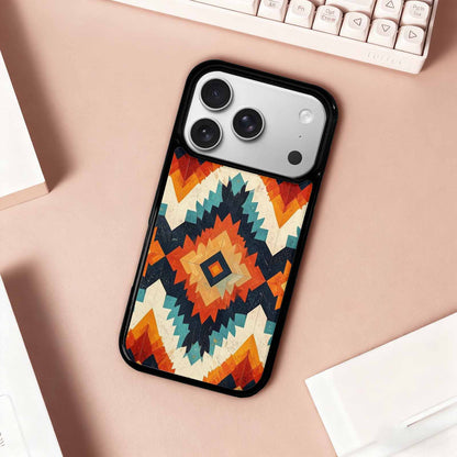 iPhone 17 Pro Case — Small Southwestern Geometric Diamond Pattern Original, Custom Printed Phone Case
