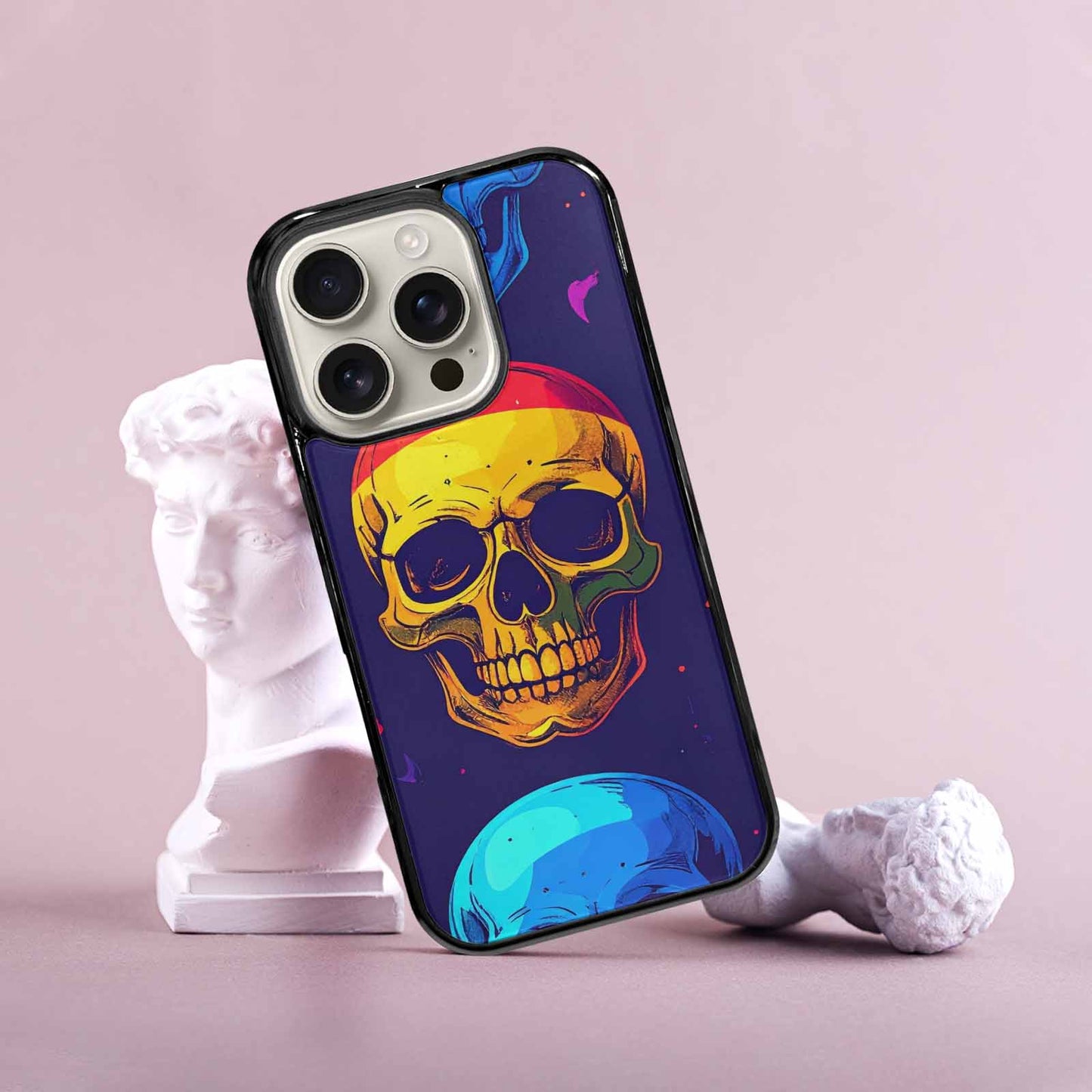 iPhone 16 Pro Case — Pride Flag Skulls Seamless Pattern Vibrant, Custom Print Case Cover