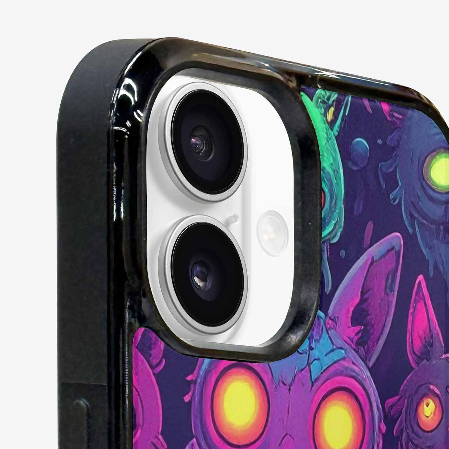 iPhone 16 Plus Case — Mixed Toxic Glow Creature Pattern Hundreds, Custom Made Phone Cover