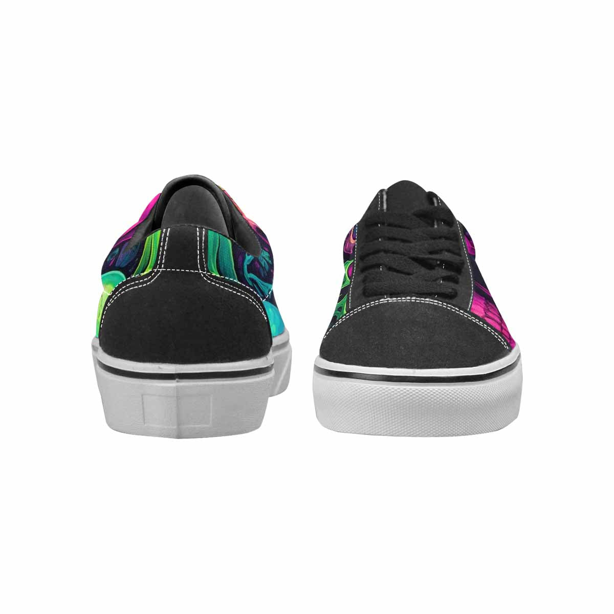WOMEN'S Skulls - Neon Canvas Lace-Up Dark Academia Sneakers