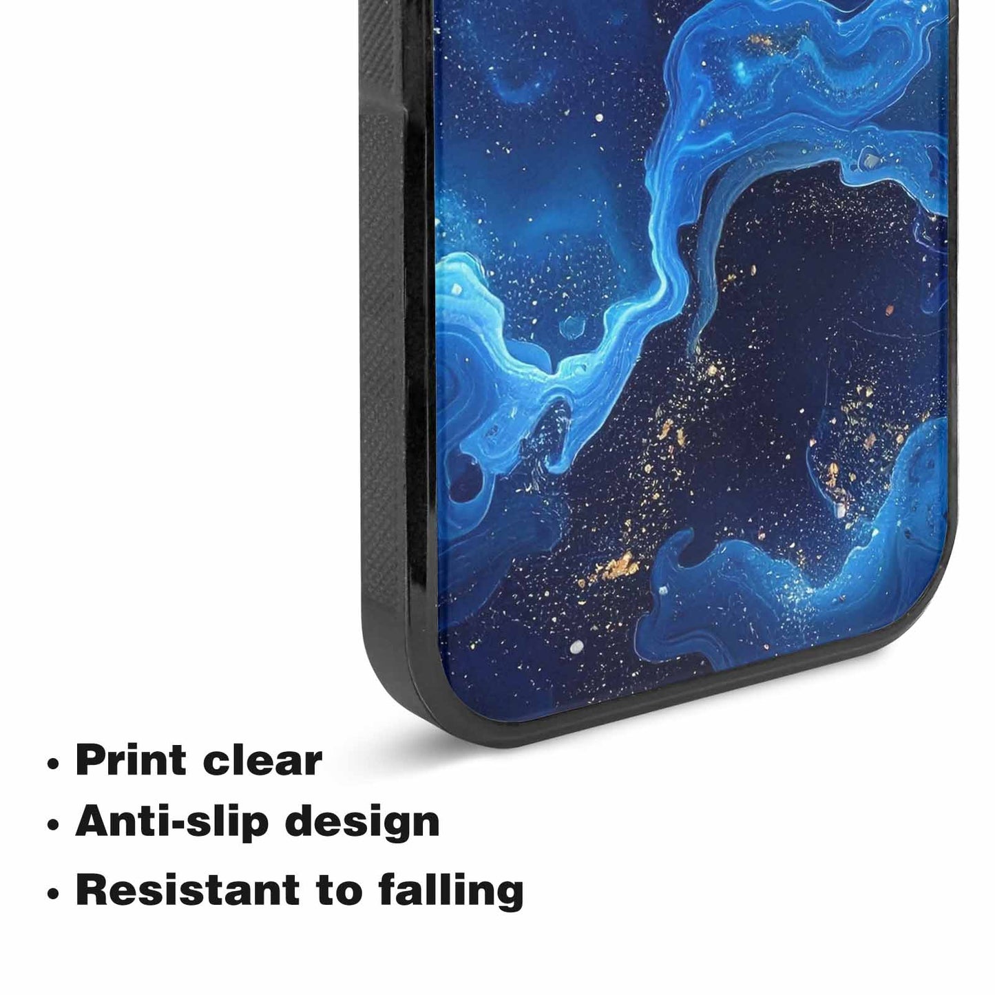iPhone 15 Case — Galaxy Art Blue Starfield Small Galaxy, Customized Protective Case