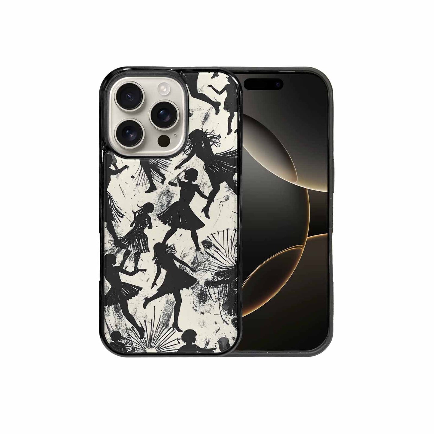iPhone 16 Pro Case — Bold Dancing Figure Line Art Pattern, Custom Designed Case Cover
