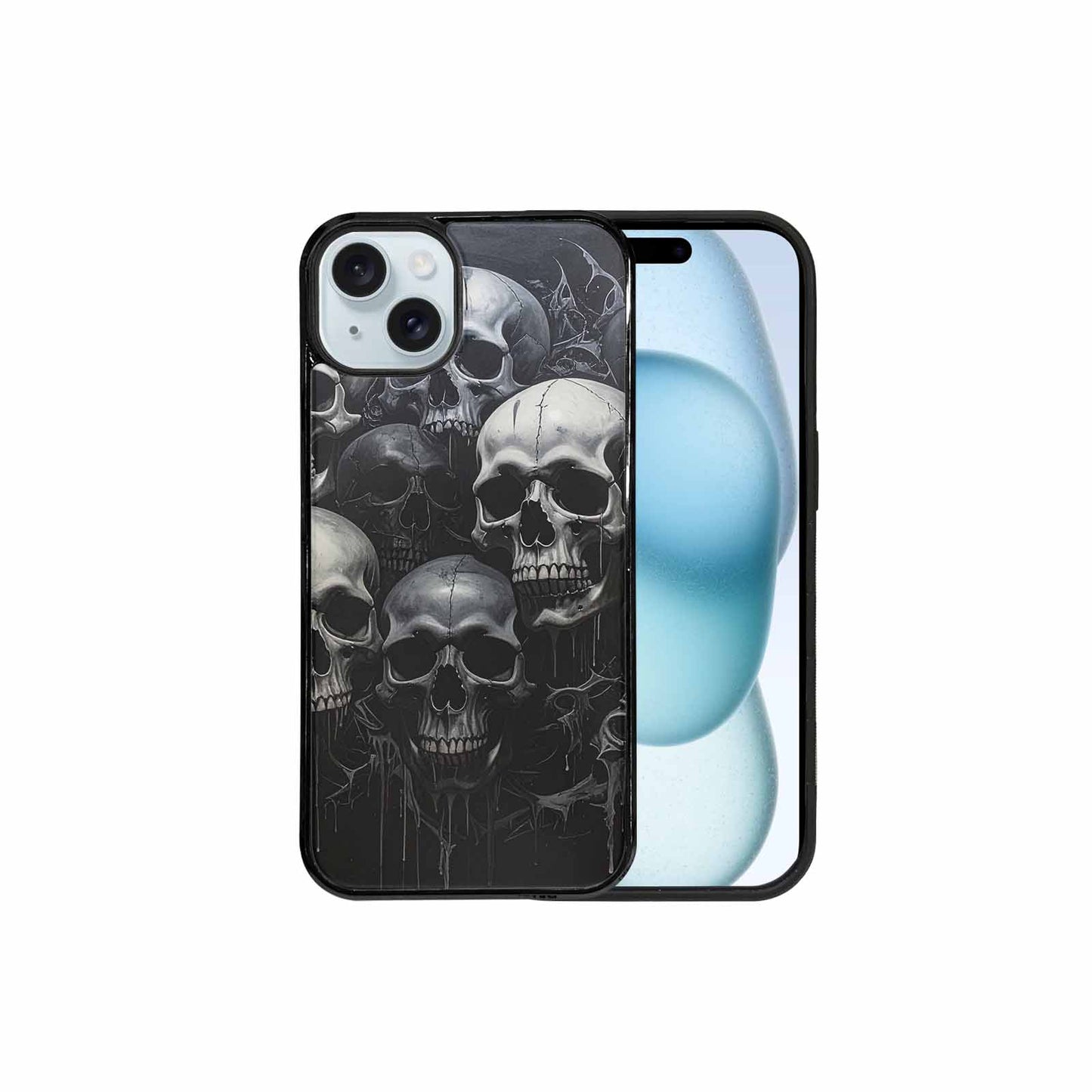 iPhone 15 Plus Case — Grey Dark Black And Grey Tones, Custom Designed Case Cover