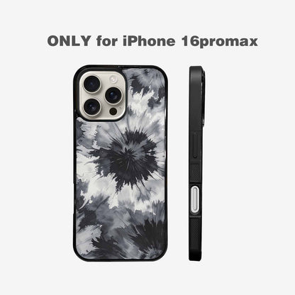 iPhone 16 Pro Max Case — Tie Dye Black And Gray Blended, Unique Phone Case Design