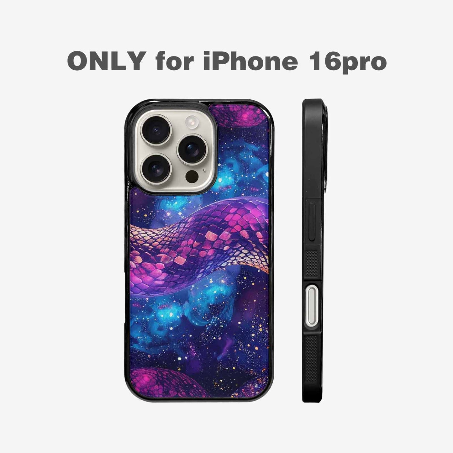 iPhone 16 Pro Case — Galaxy Snake Print, Custom Designed Case Cover