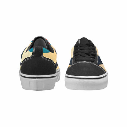 WOMEN'S Retro Wave Scallop Stripe Lace-Up Canvas Kaleidoscope Sneakers