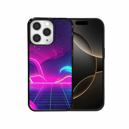 iPhone 15 Pro Max Case — 1980s Neon Cartoon Art Pattern, Custom Print Case Cover