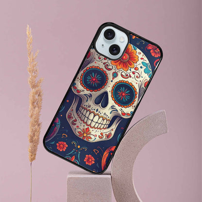 iPhone 15 Plus Case — Day Dead Sugar Skull Art 100s, Original Design Phone Case