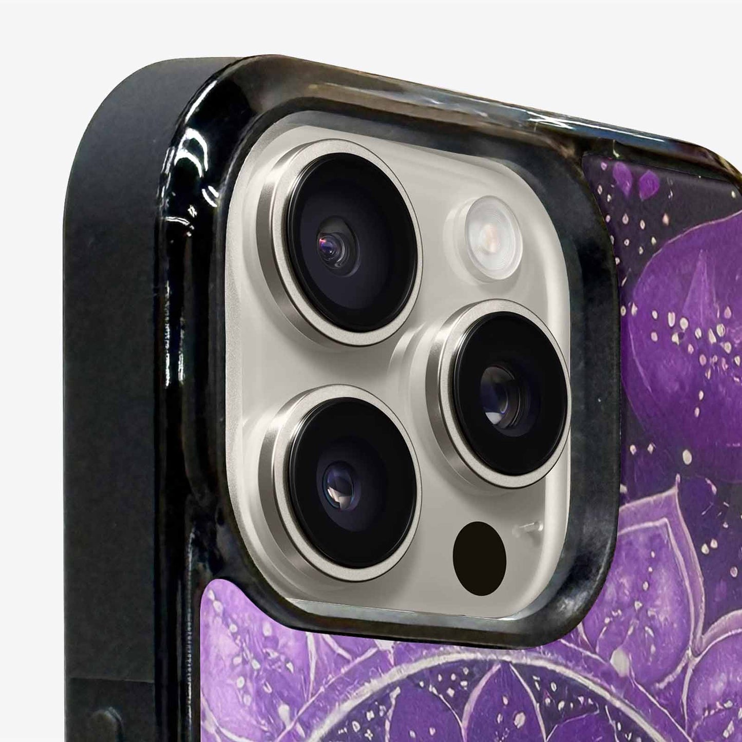 iPhone 15 Pro Max Case — Purple Mandala Bohemian Print Edge To, Customized Protective Case