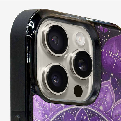 iPhone 15 Pro Max Case — Purple Mandala Bohemian Print Edge To, Customized Protective Case