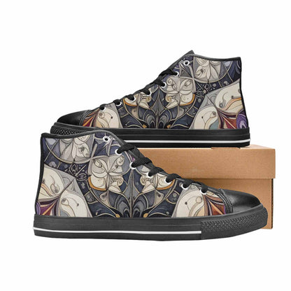 MEN'S Asexual Flag Color High Top Canvas Vibrant Chaos Custom Shoes