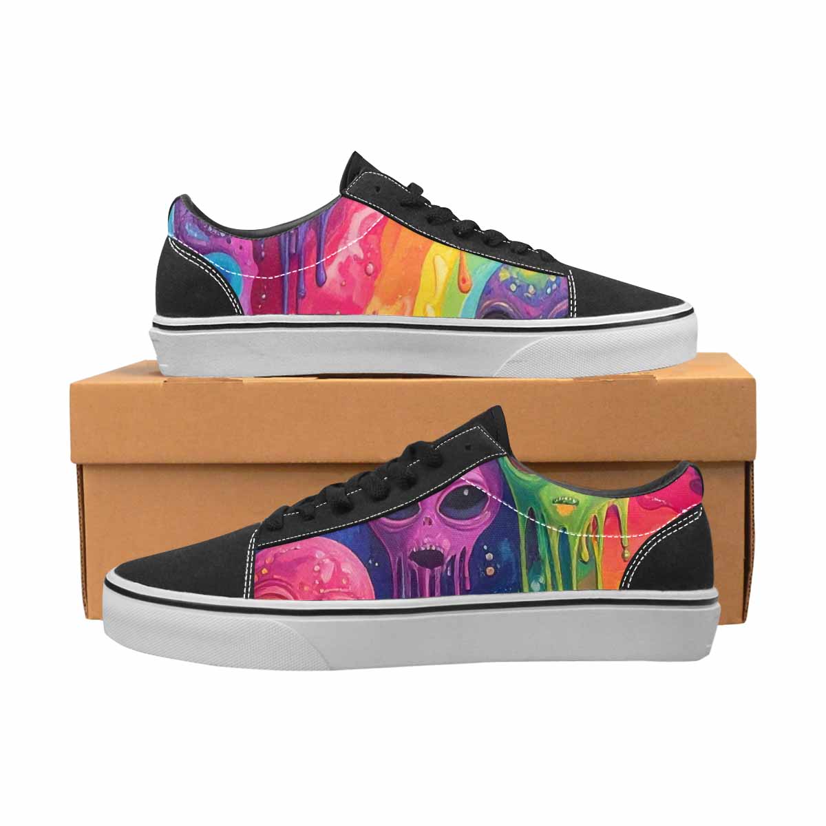 WOMEN'S Aliens  Tie Dye Lace-Up Canvas Aesthetic Shoes