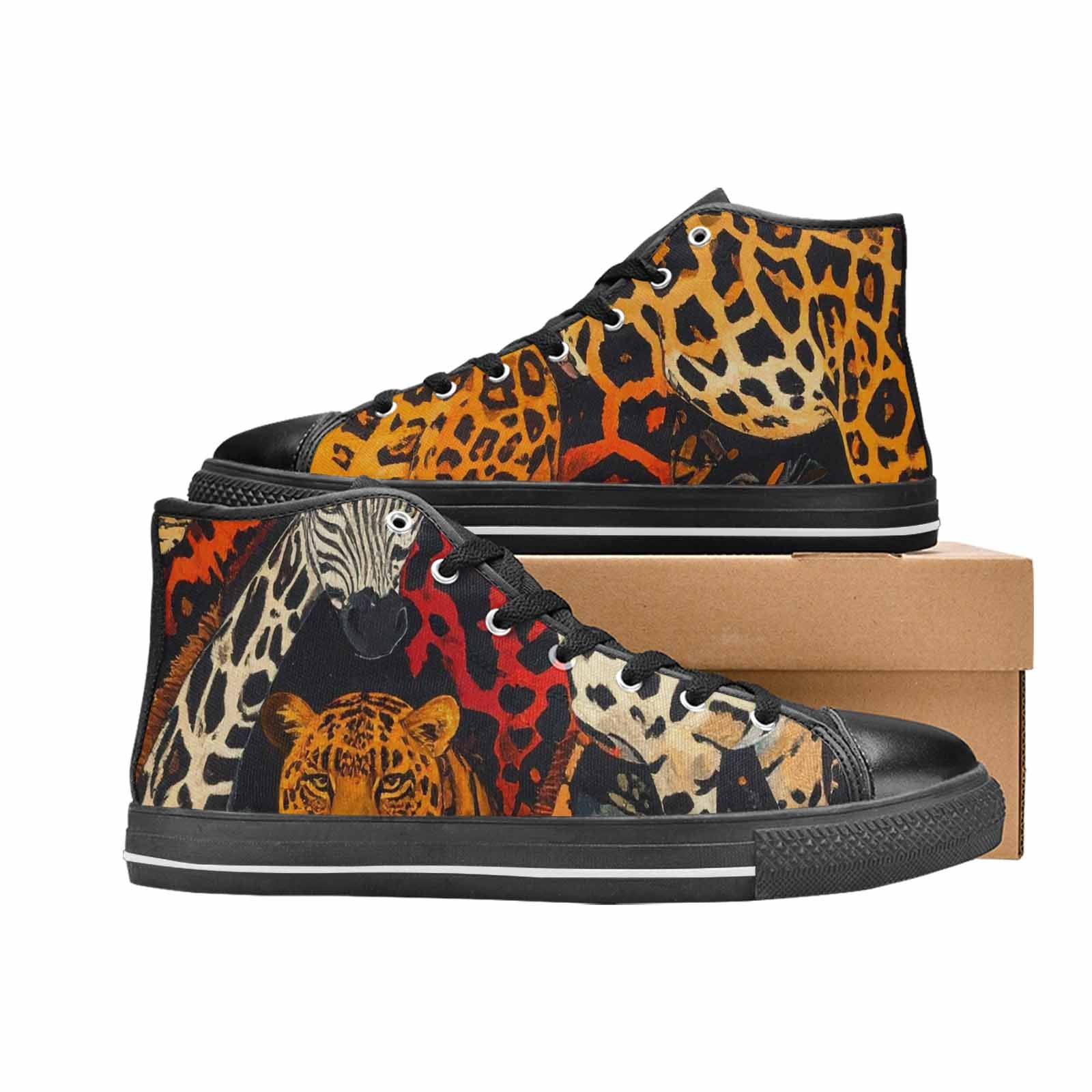 WOMEN'S Animal Print High Top Canvas Surreal Shoes
