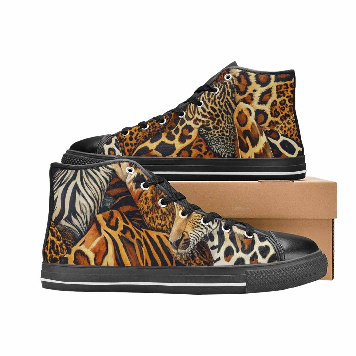 MEN'S Animal Print High Top Canvas Cottagecore Custom Sneakers