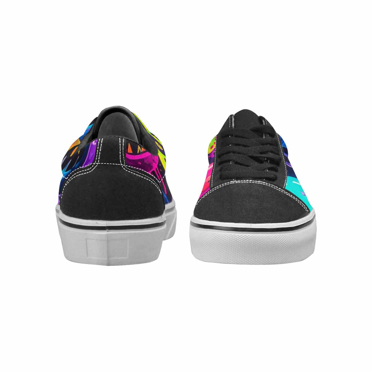 WOMEN'S Ice Cream Monsters  Lace-Up Canvas Kaleidoscope Custom Sneakers