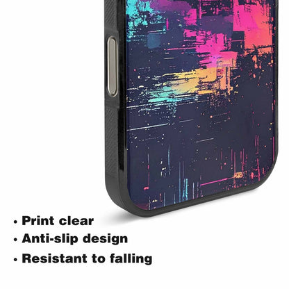 iPhone 16 Pro Case — Glitch Dark Art Seamless Pattern Vibrant, Custom Designed Case Cover