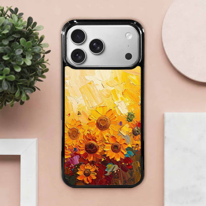 iPhone 17 Pro Max Case — Impressionist Sunflower Brushstroke Pattern Floral, Custom Print Case Cover