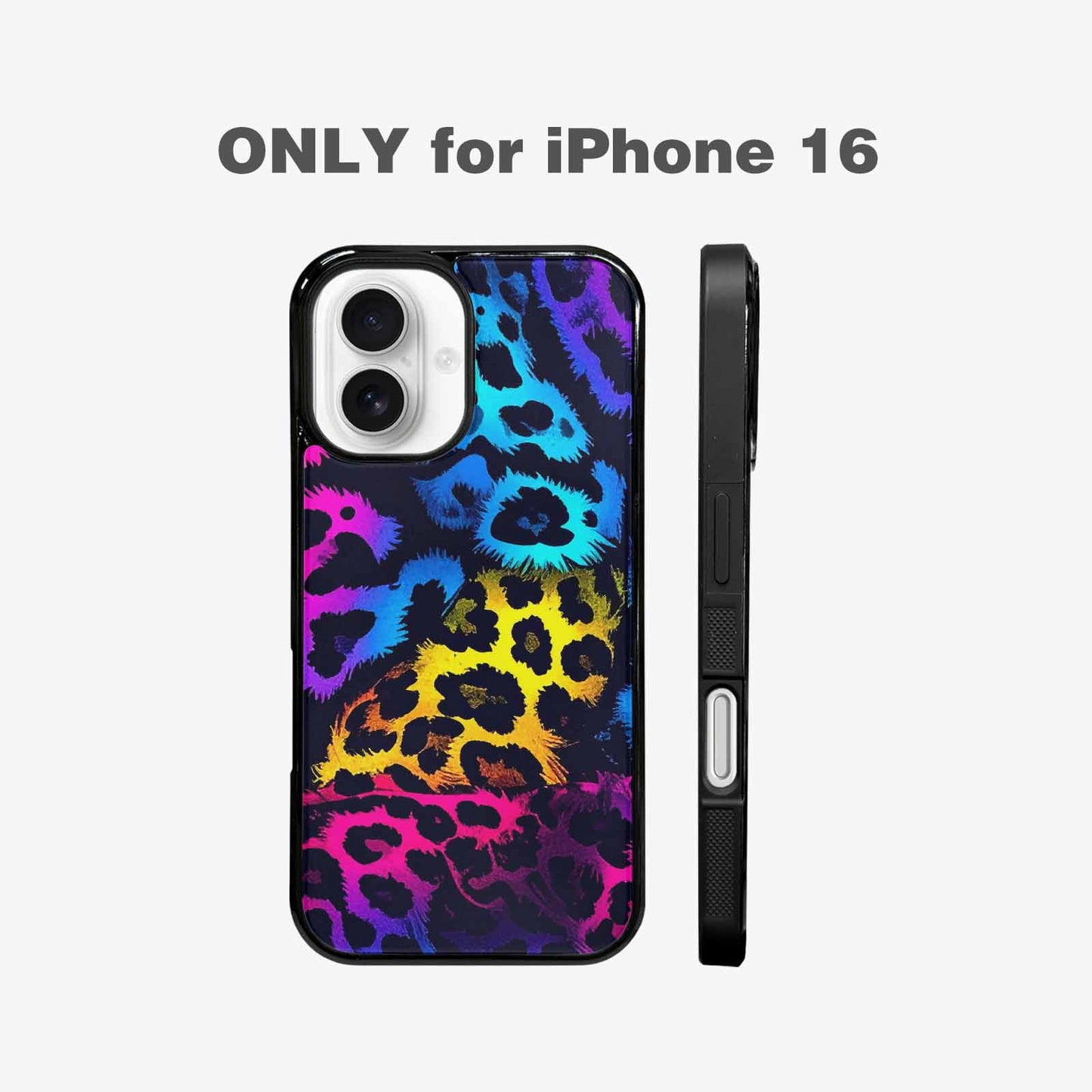 iPhone 16 Case — Leopard Print Neon, Custom Print Case Cover