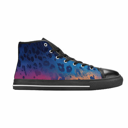 MEN'S Leopard Print Gradient High Top Canvas Surreal Sneakers