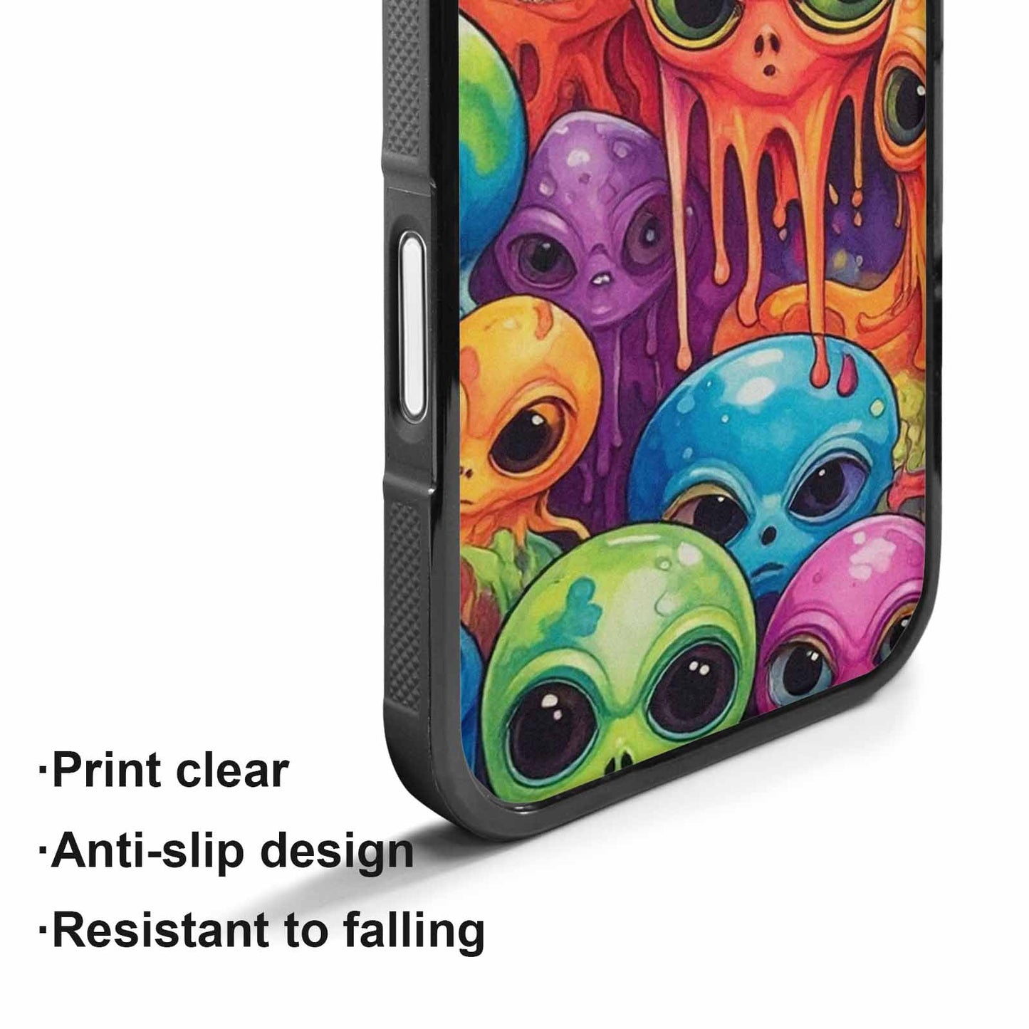 iPhone 17 Case — Melting Aliens Pattern Alien Scifi, Custom Designed Case Cover