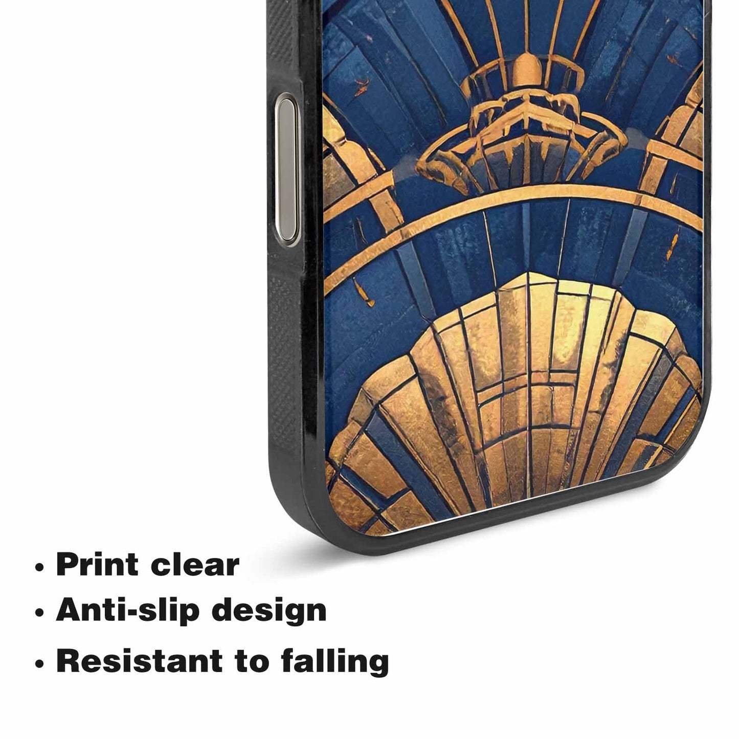 iPhone 15 Pro Max Case — Art Deco Illustration Pattern, Custom Print Case Cover