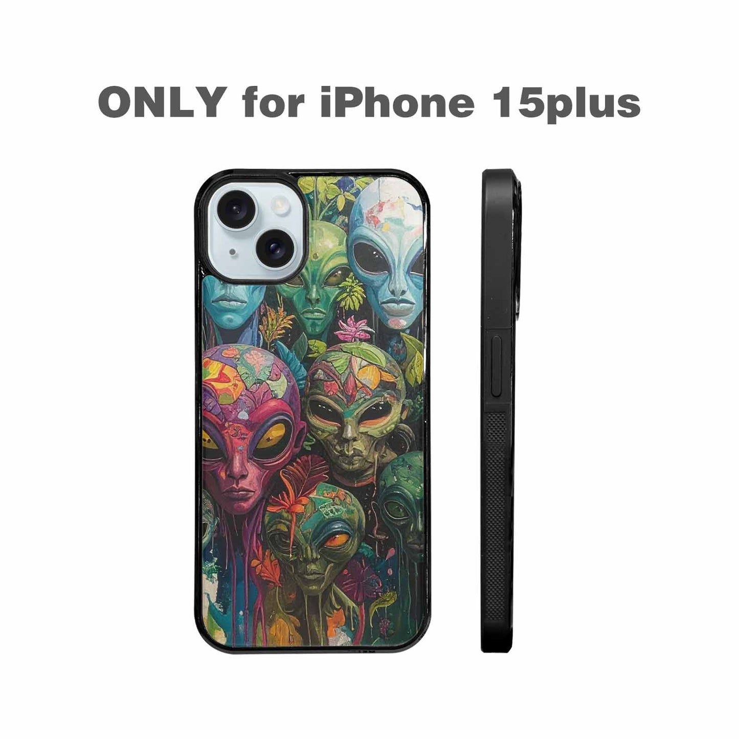 iPhone 15 Plus Case — Aliens Pattern Hundreds Of Sma Cbj, Custom Phone Case