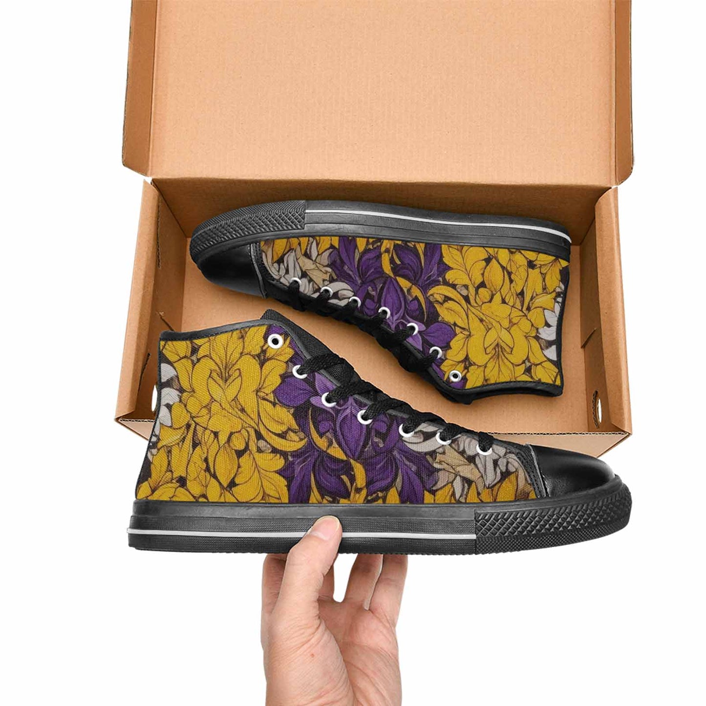 MEN'S Nonbinary Flag Color High Top Canvas Vibrant Chaos Shoes