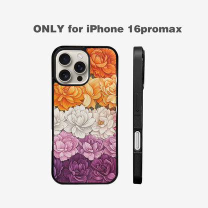 iPhone 16 Pro Max Case — Lesbian Flag Color Theme Small Rainbow, Customized Protective Case