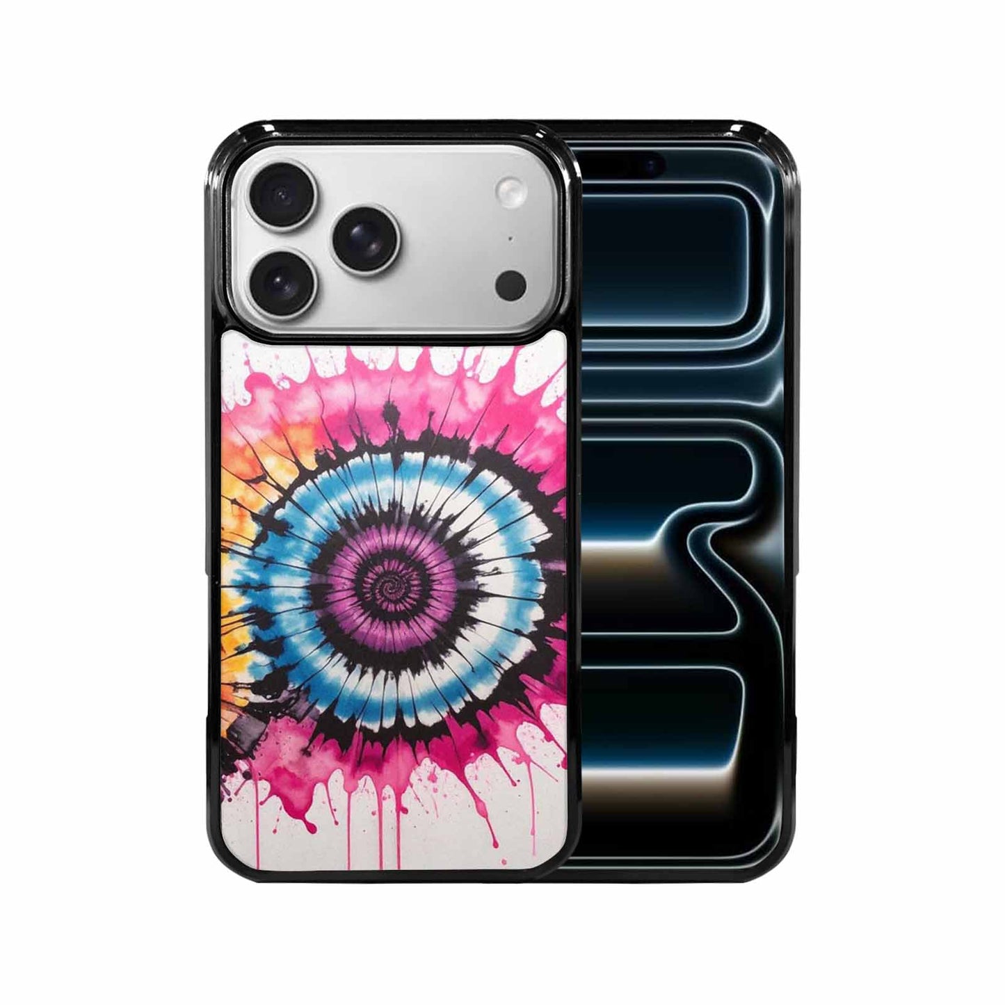iPhone 17 Pro Max Case — Tie Dye Swirls Black Tie Dye, Custom Designed Case Cover