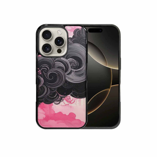 iPhone 16 Pro Case — Van Gogh Swirl Black Pink Ink, Custom Print Case Cover