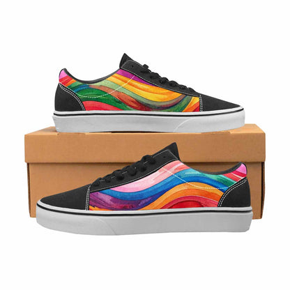 MEN'S Rainbow Pride Flag Canvas Lace-Up Vibrant Chaos Shoes
