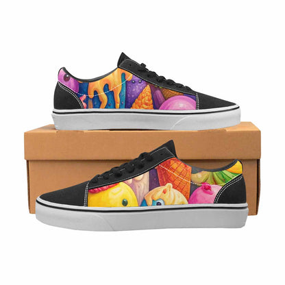 WOMEN'S Melting Ice Cream Monster Lace-Up Canvas Neon Fantasy Custom Shoes