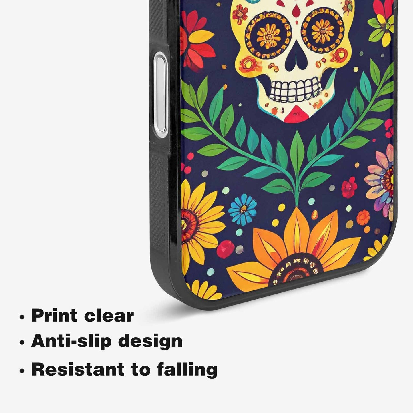 iPhone 16 Case — Sunflowers And Skulls, Custom Designed Case Cover