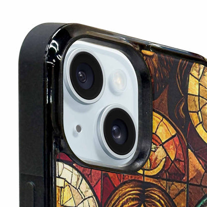 iPhone 15 Case — Jesus Face Small Cross And Faith, Personalized Phone Case