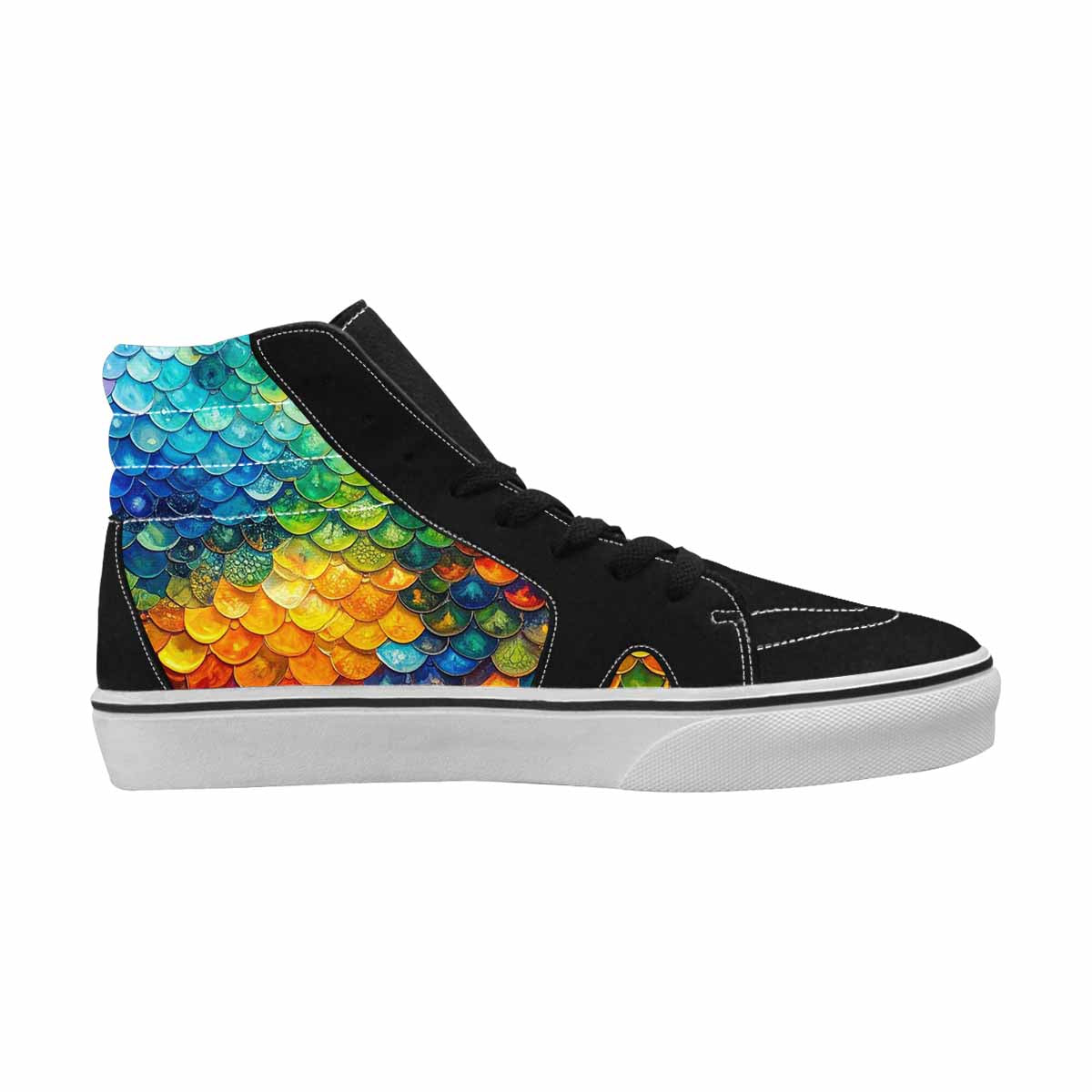 MEN'S Reptile Scale High Top Canvas Cottagecore Custom Sneakers
