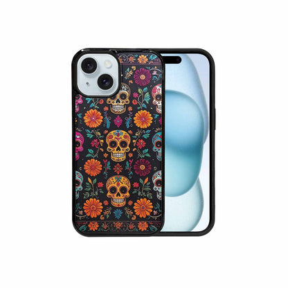 iPhone 15 Case — Colorful Dia De Los Muertos Sugar, Custom Art Phone Cover