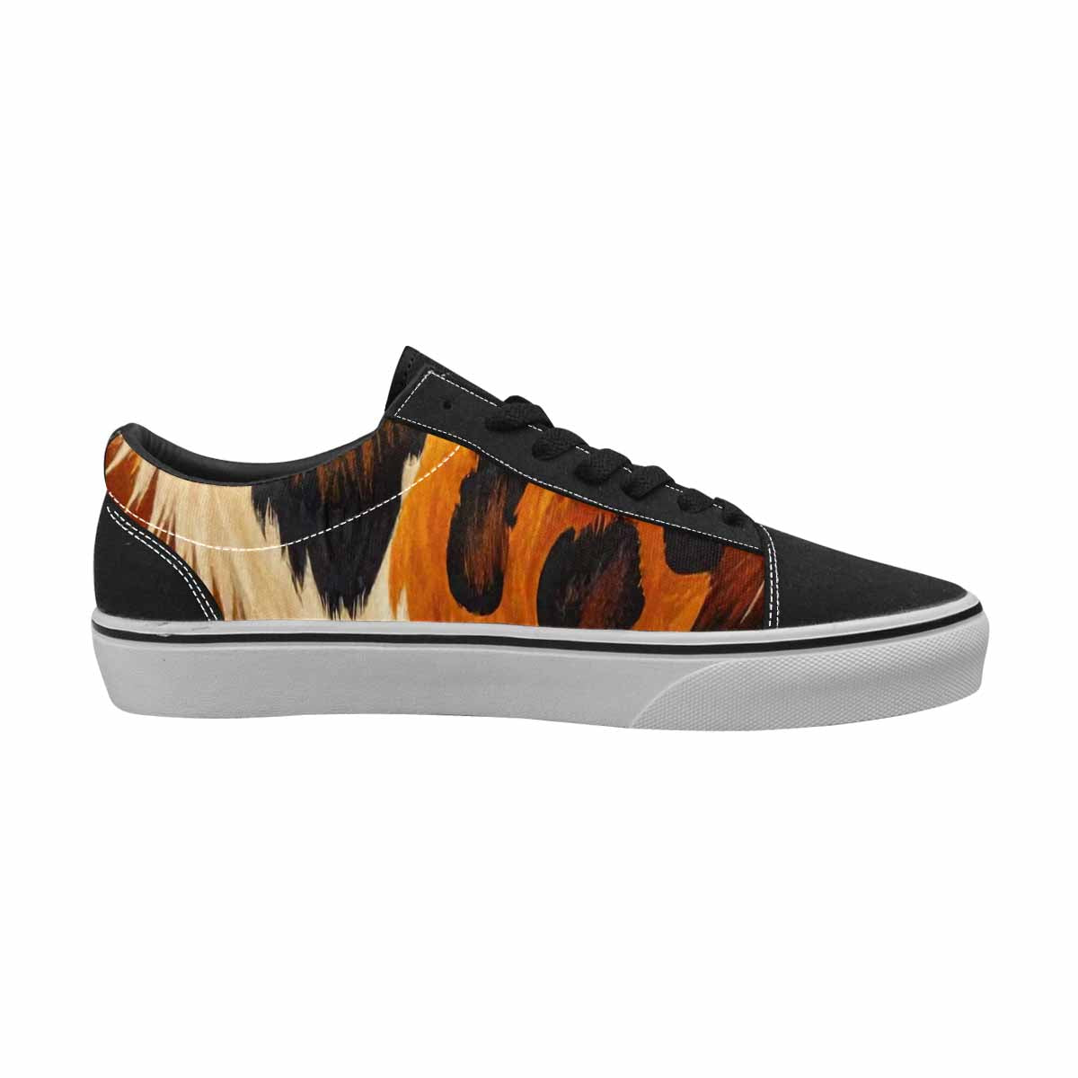 WOMEN'S Cow Animal Print Canvas Lace-Up Grunge Custom Shoes