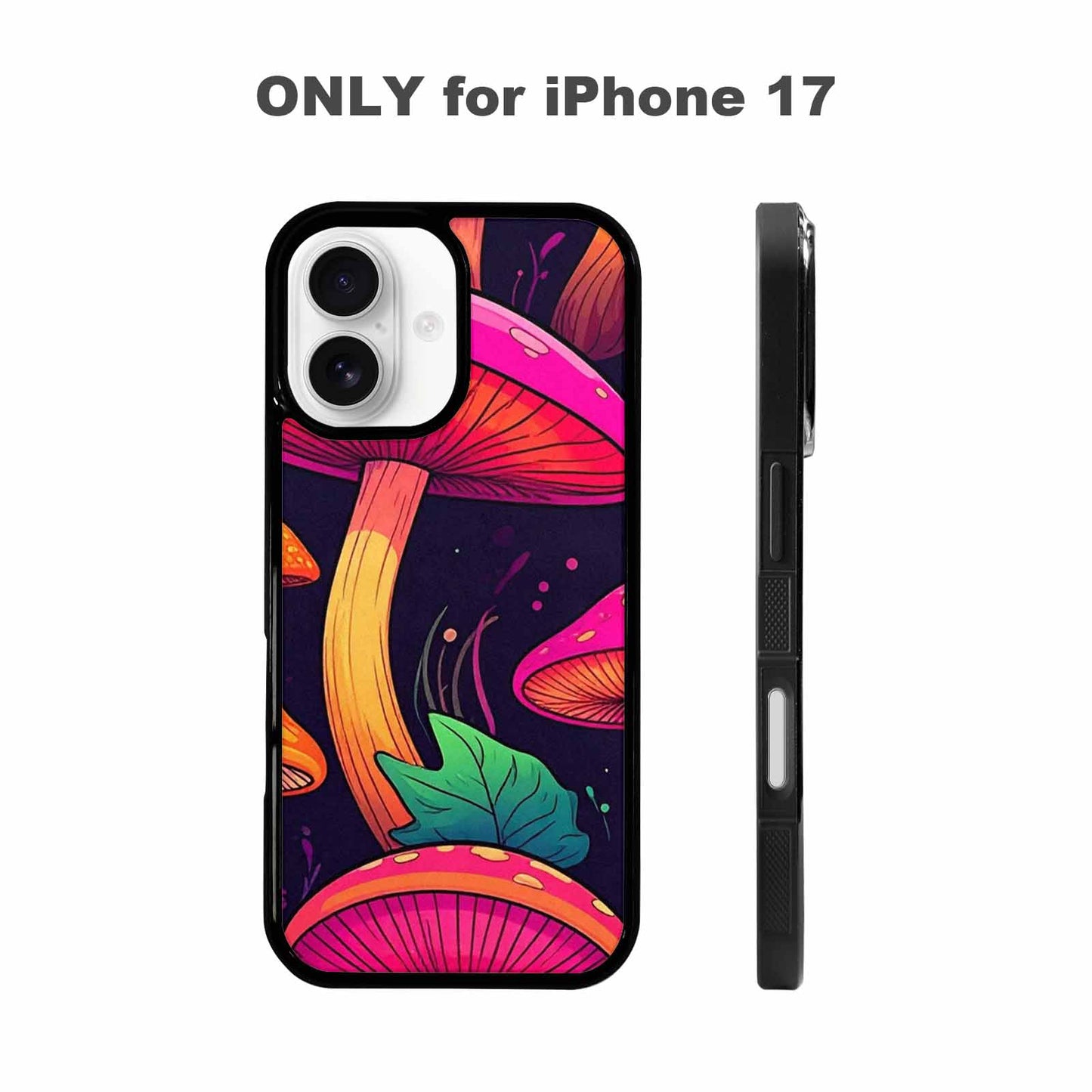 iPhone 17 Case — Psychedelic Mushroom Cartoon Pattern Cartoon Cute, Unique Phone Case Design