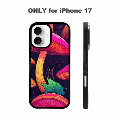 iPhone 17 Case — Psychedelic Mushroom Cartoon Pattern Cartoon Cute, Unique Phone Case Design