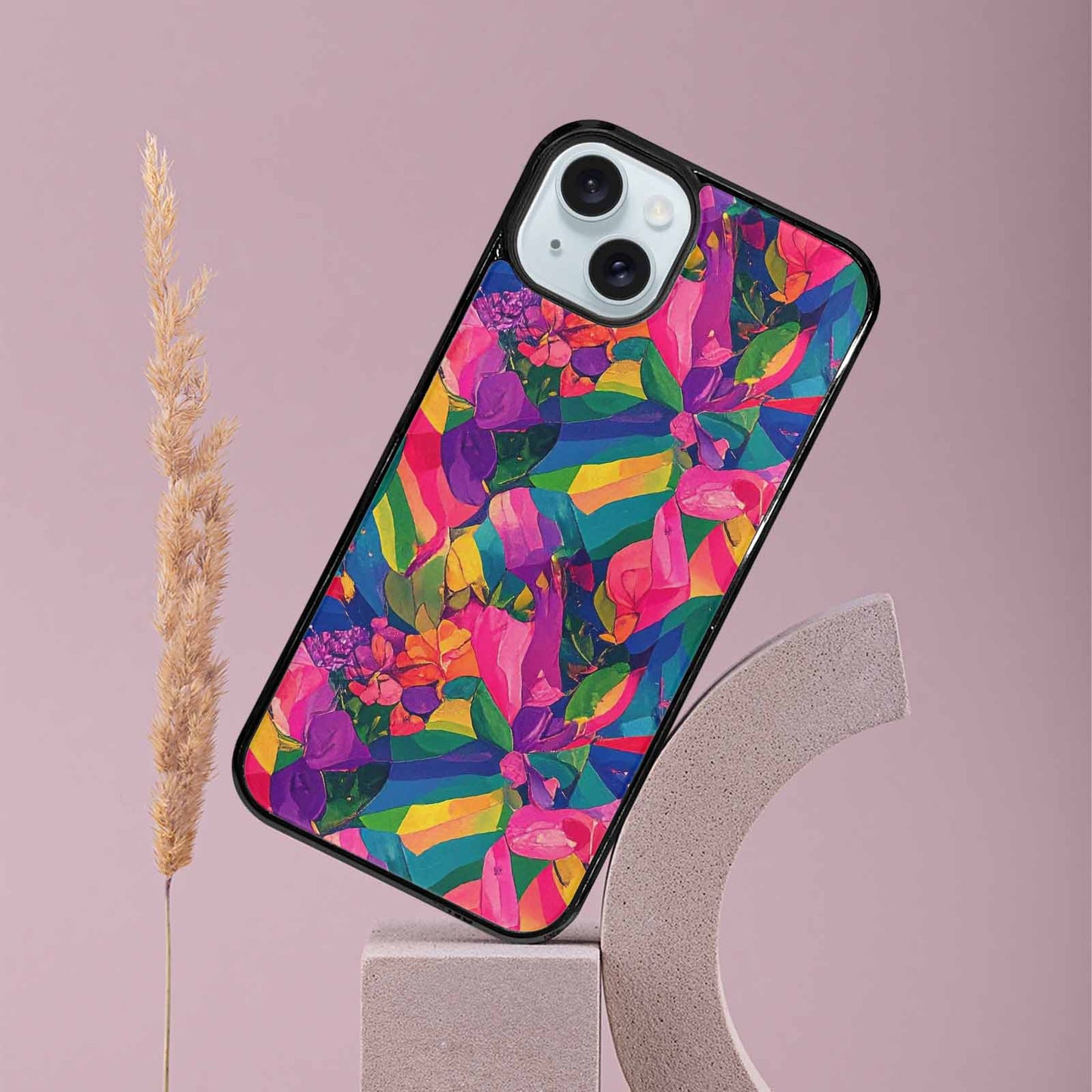 iPhone 15 Plus Case — Polysexual Flag Color Theme Small Rainbow, Custom Print Case Cover