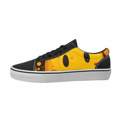 MEN'S Smiley Face Yellow Canvas Boutique Wallpaper Art Custom Shoes