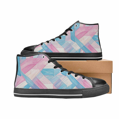 MEN'S Transgender Flag Color High Top Canvas Neon Fantasy Sneakers