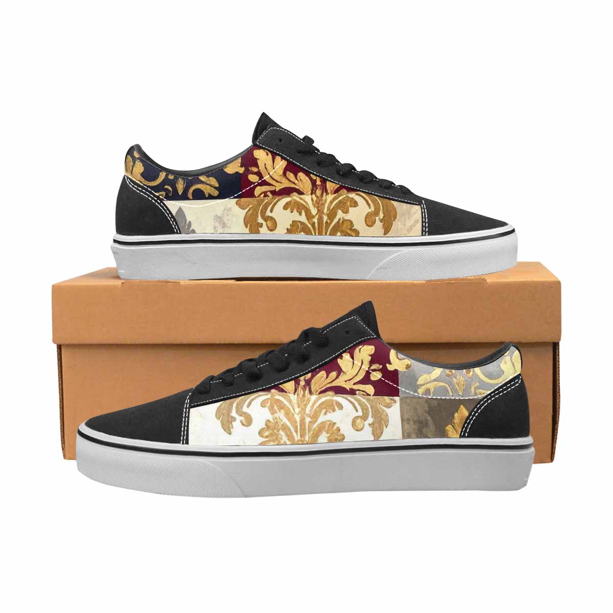 WOMEN'S Damask Ornamental Wallpaper Canvas Lace-Up Dark Academia Sneakers