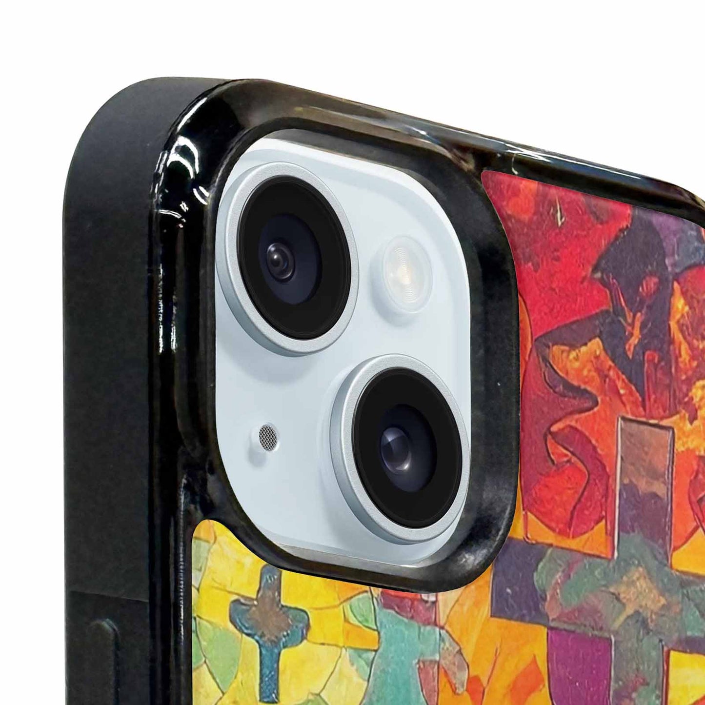 iPhone 15 Plus Case — Faith Cross And Faith Icons Pattern, Customized Protective Case