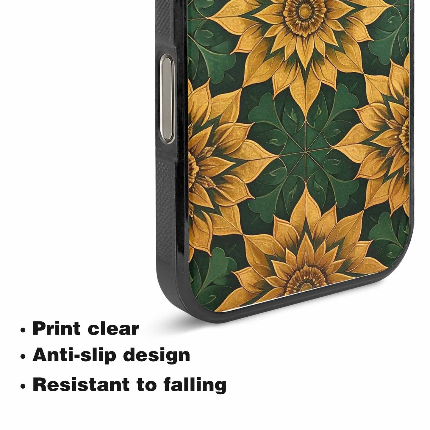 iPhone 15 Pro Max Case — Sunflower Mandala Kaleidoscope Custom, Custom Designed Case Cover