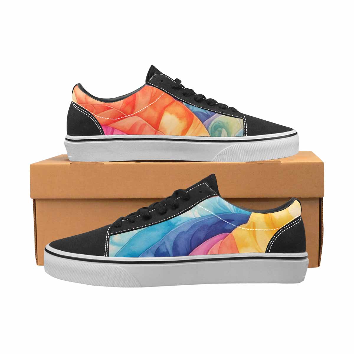 WOMEN'S Tie Dye Swirls Tie Lace-Up Canvas Surreal Shoes